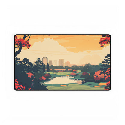 Retro-Style Augusta Georgia Golf Course: Vibrant Illustration Art - Desk Mat