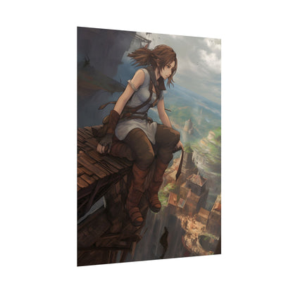 Dramatic Anime Birds Eye View: Dynamic Digital Art - Poster