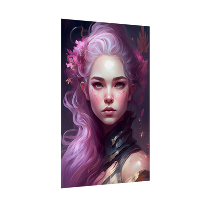Astonishing Female Portrait with Pink Hair: Dre Artwork - Poster