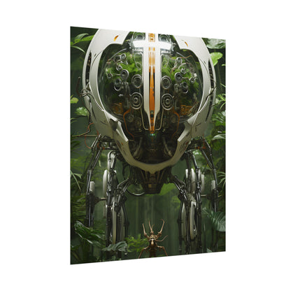 Robotic Wildlife Sanctuary: AI-Operated Nature Reserve Digital Art - Poster