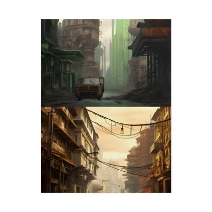 Steampunk Post-Apocalypse: Ruins of a Thriving City - Poster