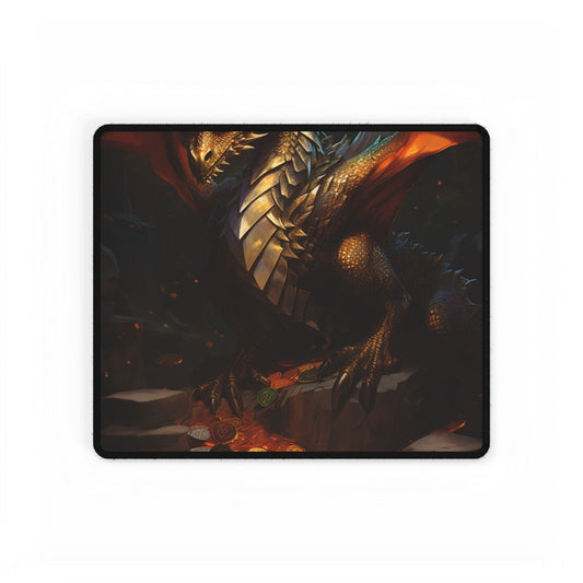 Ancient Fantasy Dragon Guard: Majestic Creature Art - Desk Mat