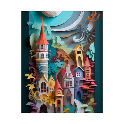 Eye-Catching European Landscape: Paper Quilling Artwork - Poster