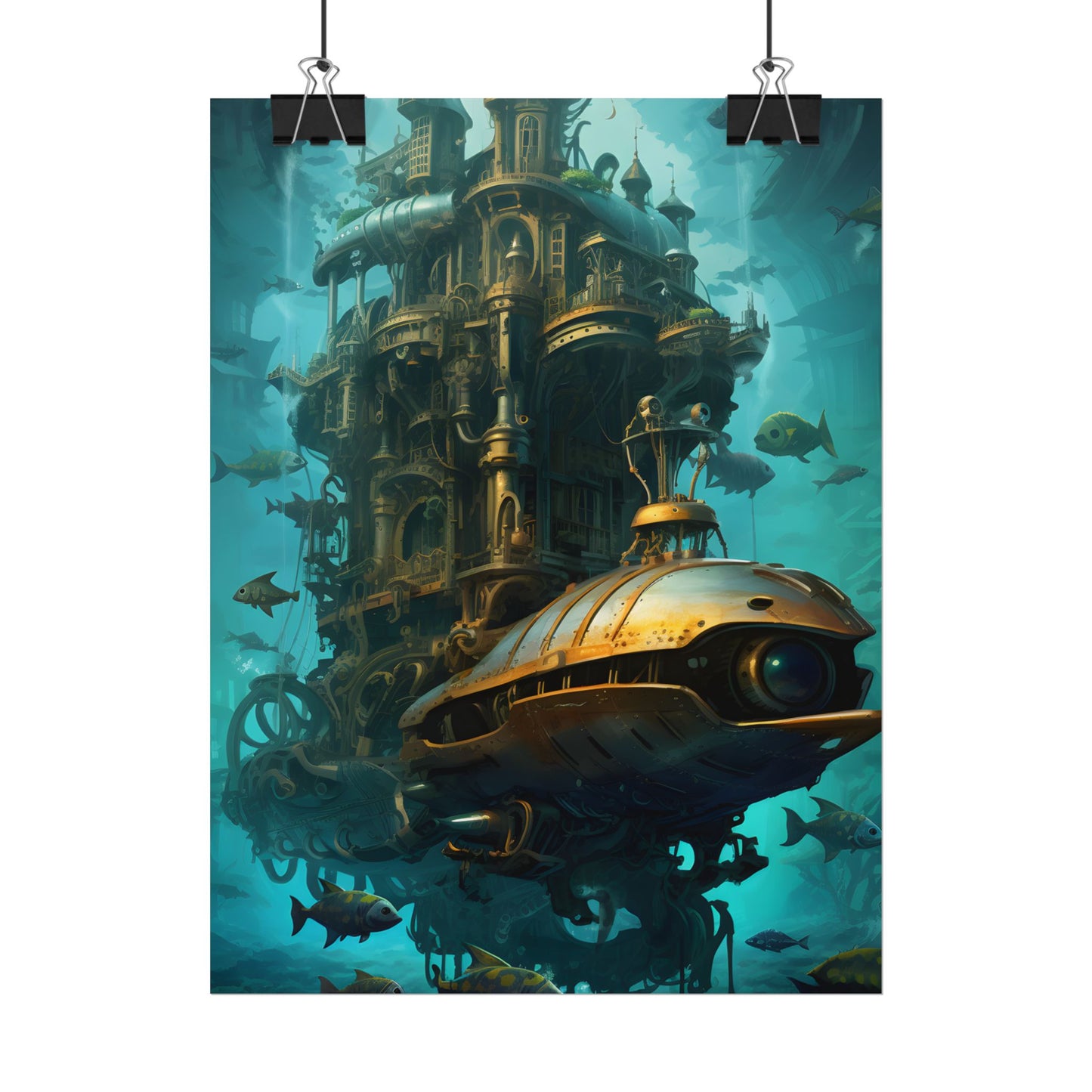 Steampunk Oceanic Adventure: Brass Skirted Explorer - Poster