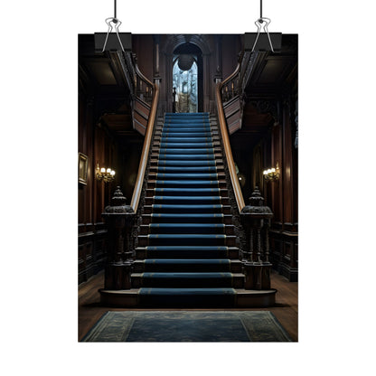 Haunted Gothic Mansion: Spooky Victorian Atmosphere Artwork - Poster