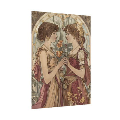 Middle Eastern Floral Beauty: Traditional Attire Digital Art - Poster