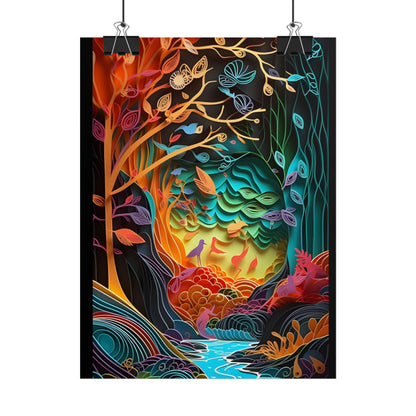 Peaceful Island Oasis: Paper Quilling Landscape Art - Poster