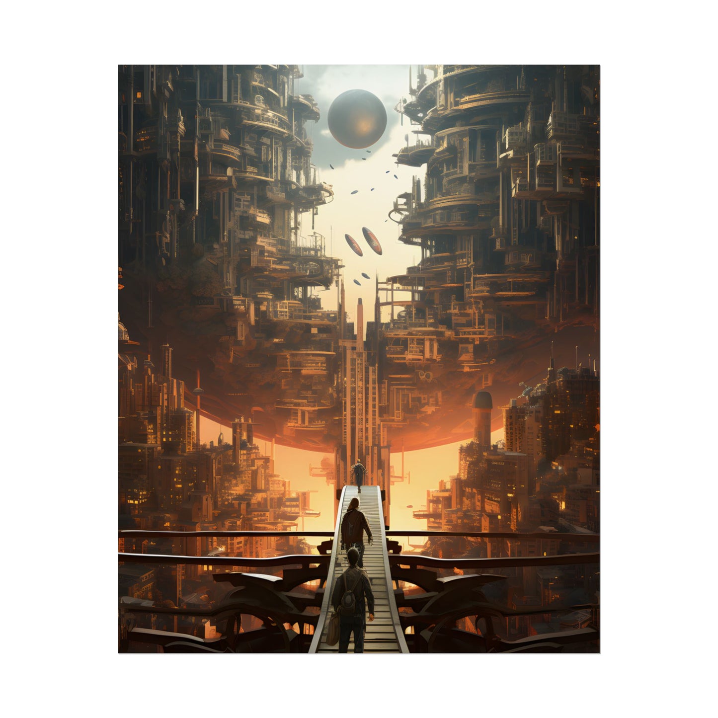 Perfect Futuristic Cityscape: Dystopian Utopia Urban Artwork - Poster