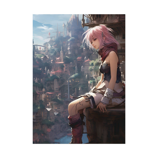 Dramatic Anime Feather: Detailed Educational Art Illustration - Poster
