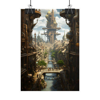 Steampunk Paris 1875: Vintage Cityscape Artwork - Poster