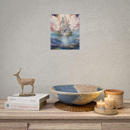 Surreal Floating City in Celestial Fantasy: A Dreamlike Digital Artwork - Poster