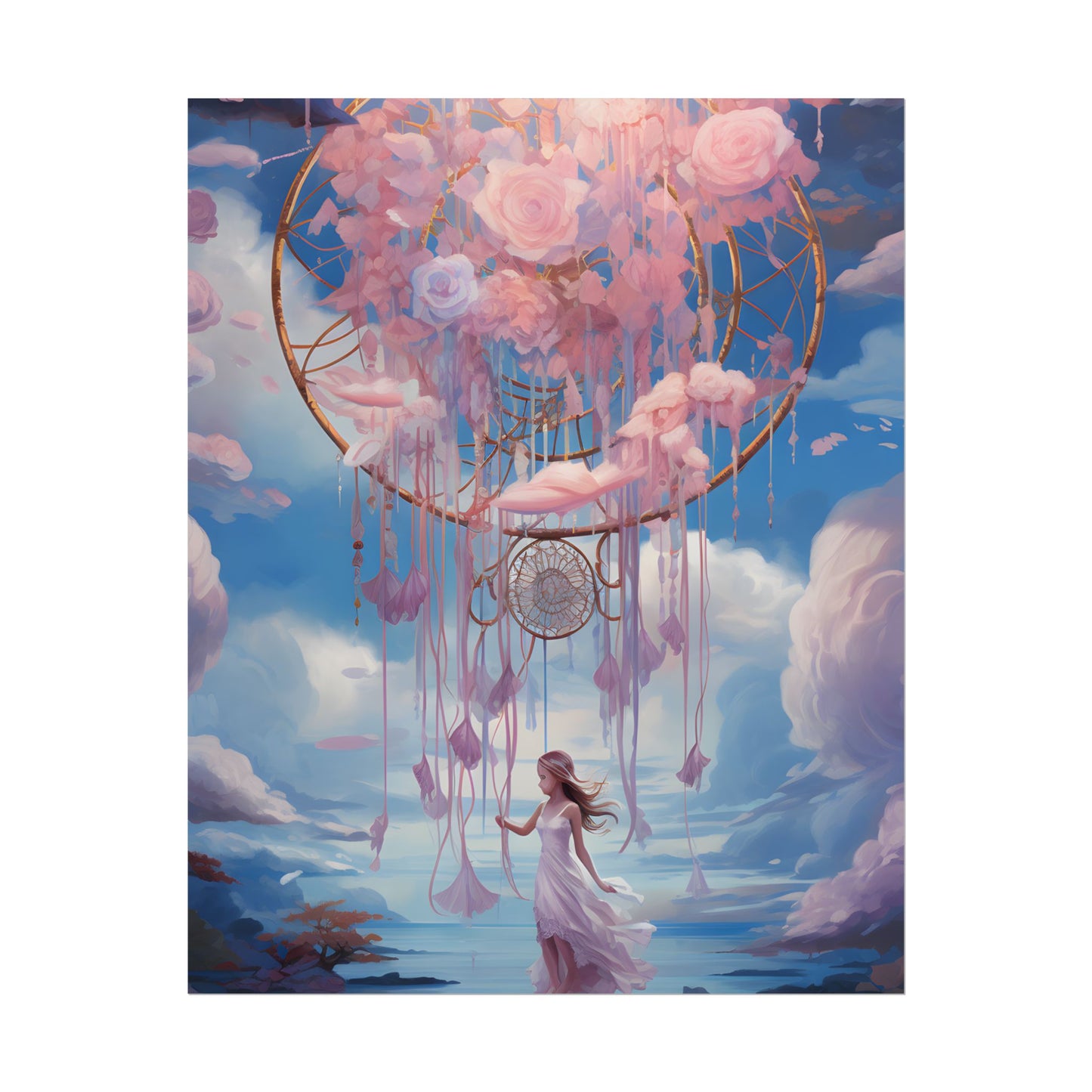 Dreamscape of Whispers: Ethereal Realm Digital Artwork - Poster