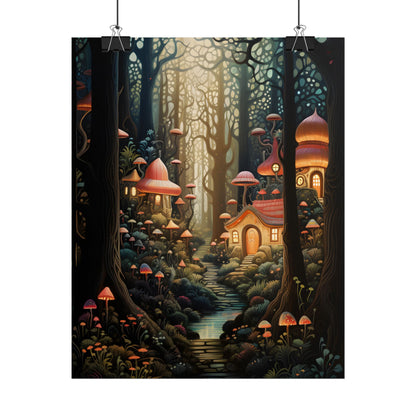 Whimsical Enchanted Forest: Illustrative Artwork - Poster