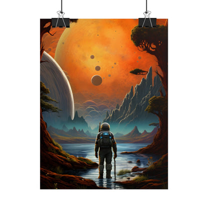 Futuristic Wilderness Explorer: Jetpack Adventure Art - Poster