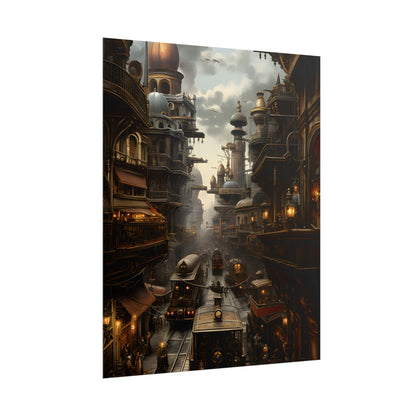 Steampunk Cityscape: Industrial Marvel Artwork - Poster