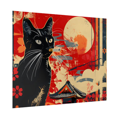 Whimsical Cat: Unconventional Smoking Scene - Poster