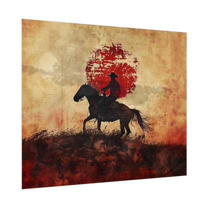 Dynamic Rodeo Scene: Earthy Tones of a Thrilling Ride - Poster