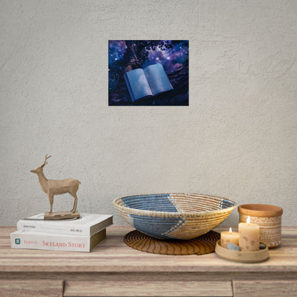 Mystical Night Sky: Celestial Dreams with Crescent Moon and Stars - Poster