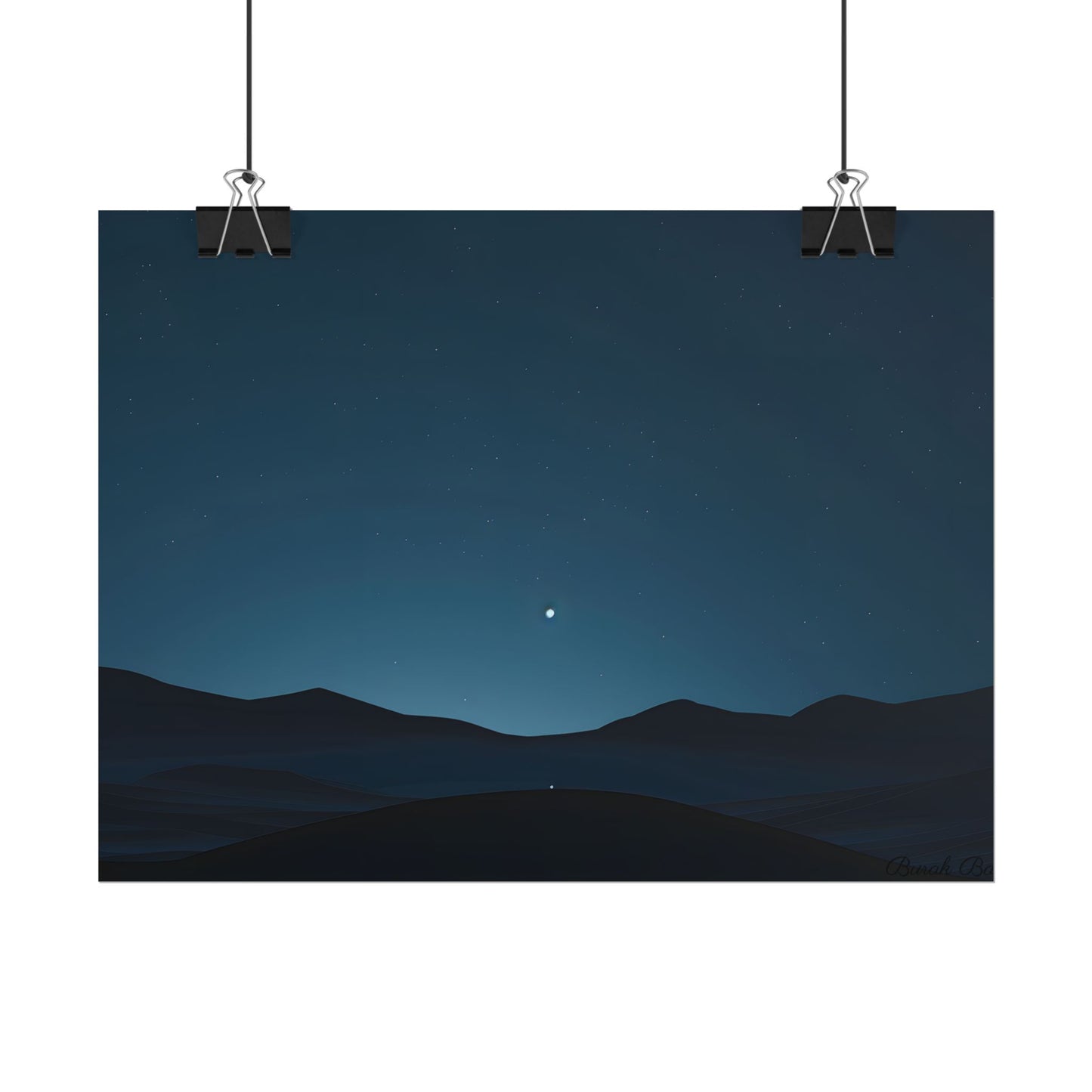Minimalist Night Sky: Abstract Starry Art - Poster