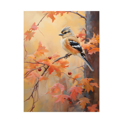 Vibrant Autumn Oak: Realistic Oil Painting - Poster