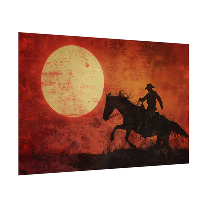 Rodeo Cowboy in Action: Vintage Bronco Ride - Poster