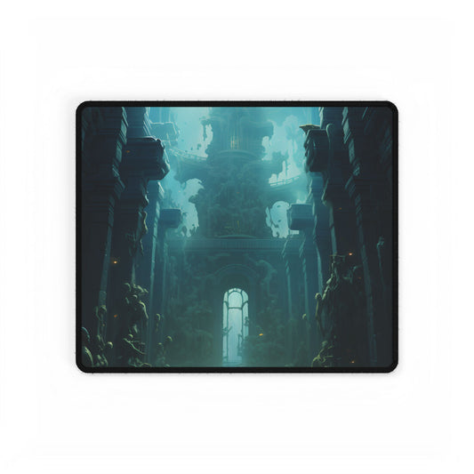 Lost Underwater Civilization: Ancient Ruins in Sunken Depths - Desk Mat