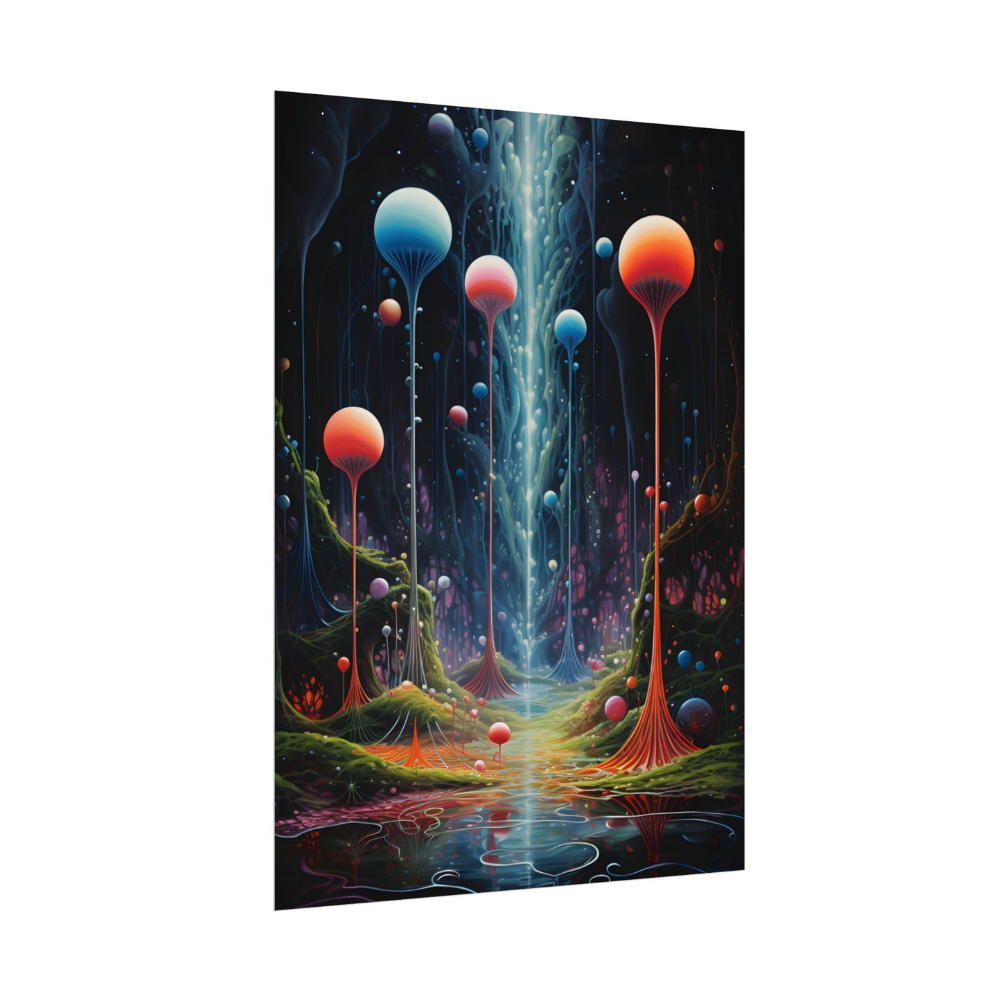 Celestial Dreams: Soft Blue Art Gallery - Poster