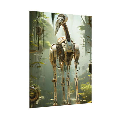 Robotic Guardians of Nature: Serene Wildlife Sanctuary Art - Poster