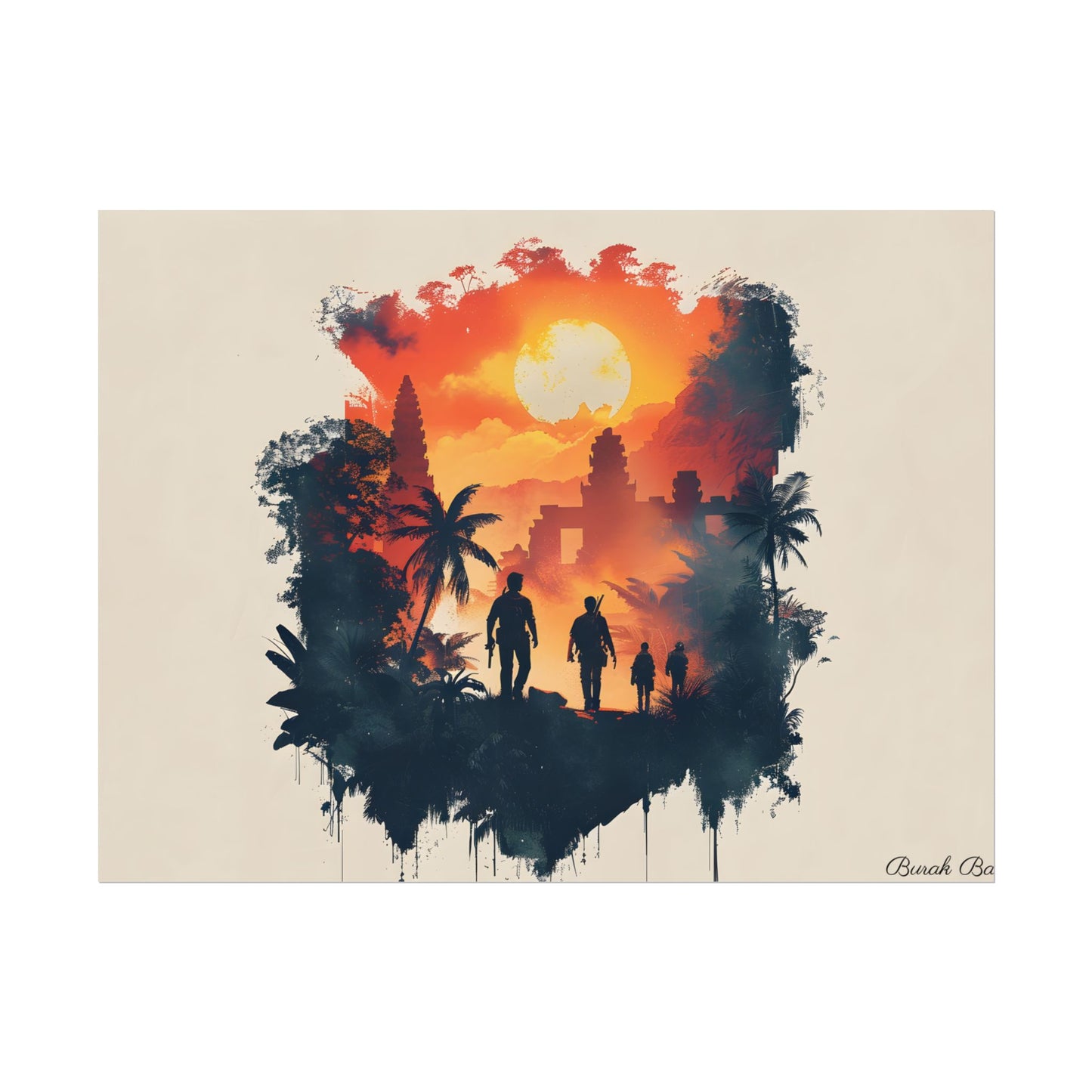 Nathan Drake's Adventure: Minimalist Illustration - Poster