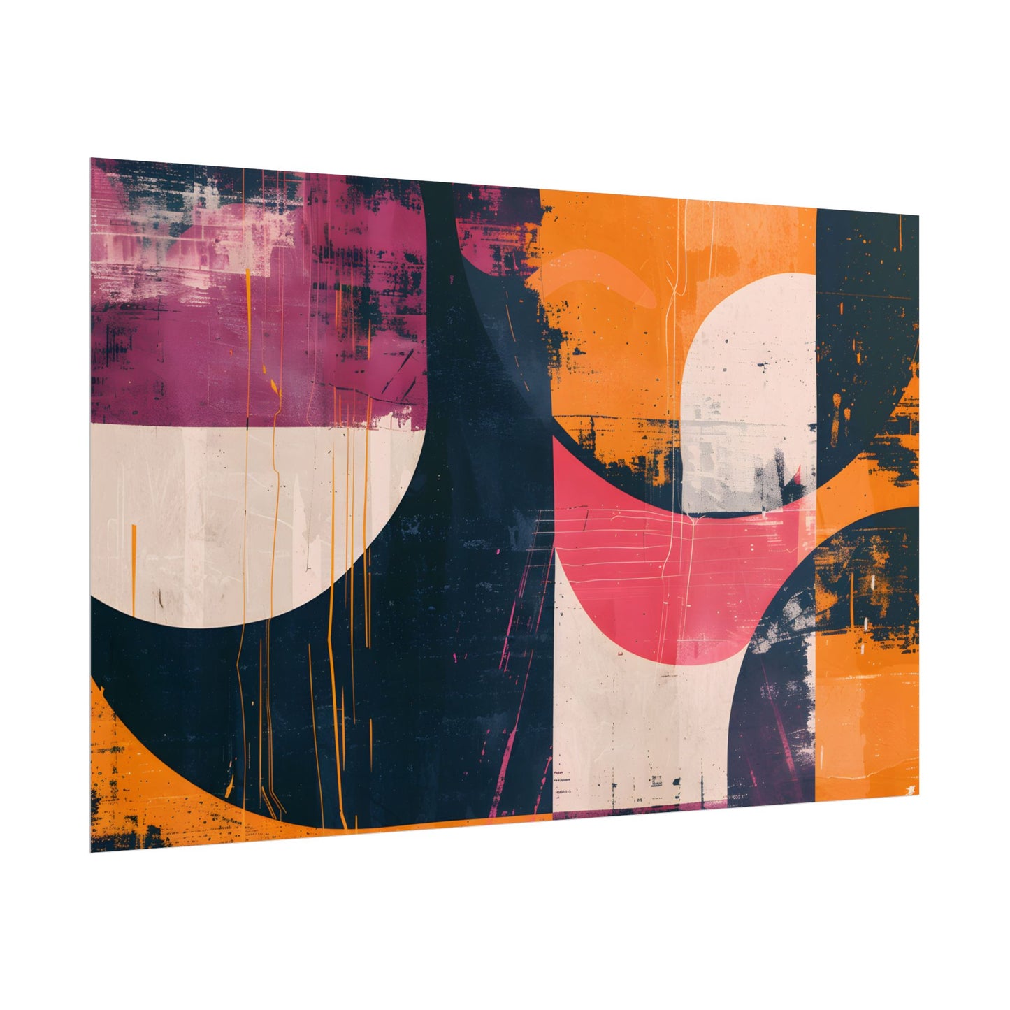 Vibrant Abstract Geometries: Colorful Artwork in Bold Shades - Poster