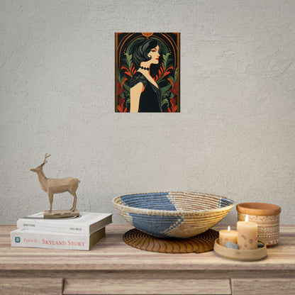 Elegant Vintage Poster: A Woman's Enchanting Presence - Poster