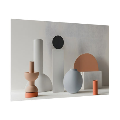 Minimalist Simple Geometric Jewelry: Close-Up View - Poster