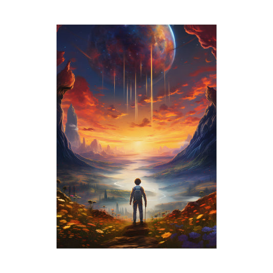 Futuristic Explorer in Wilderness: A Glimpse into Tomorrow - Poster