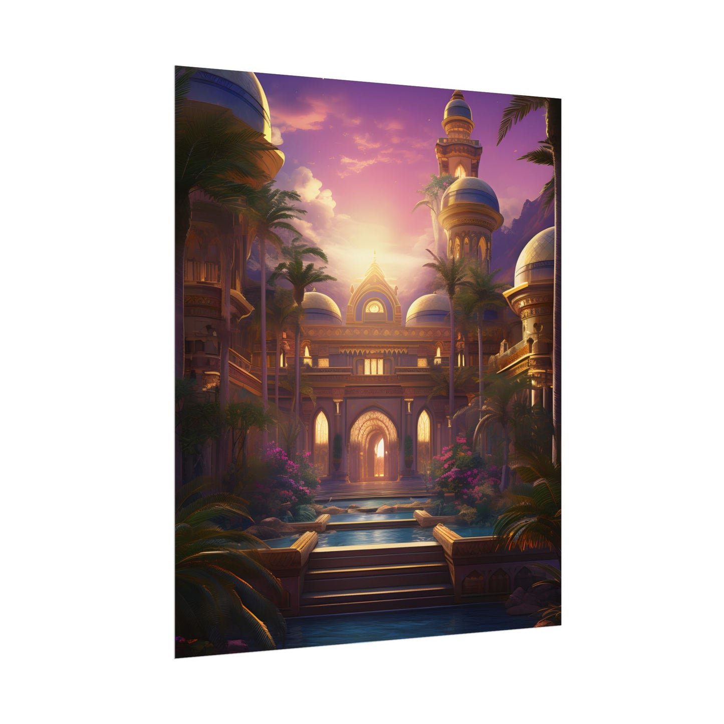 Mythical Desert Oasis: Arabian Nights-Inspired Artwork - Poster