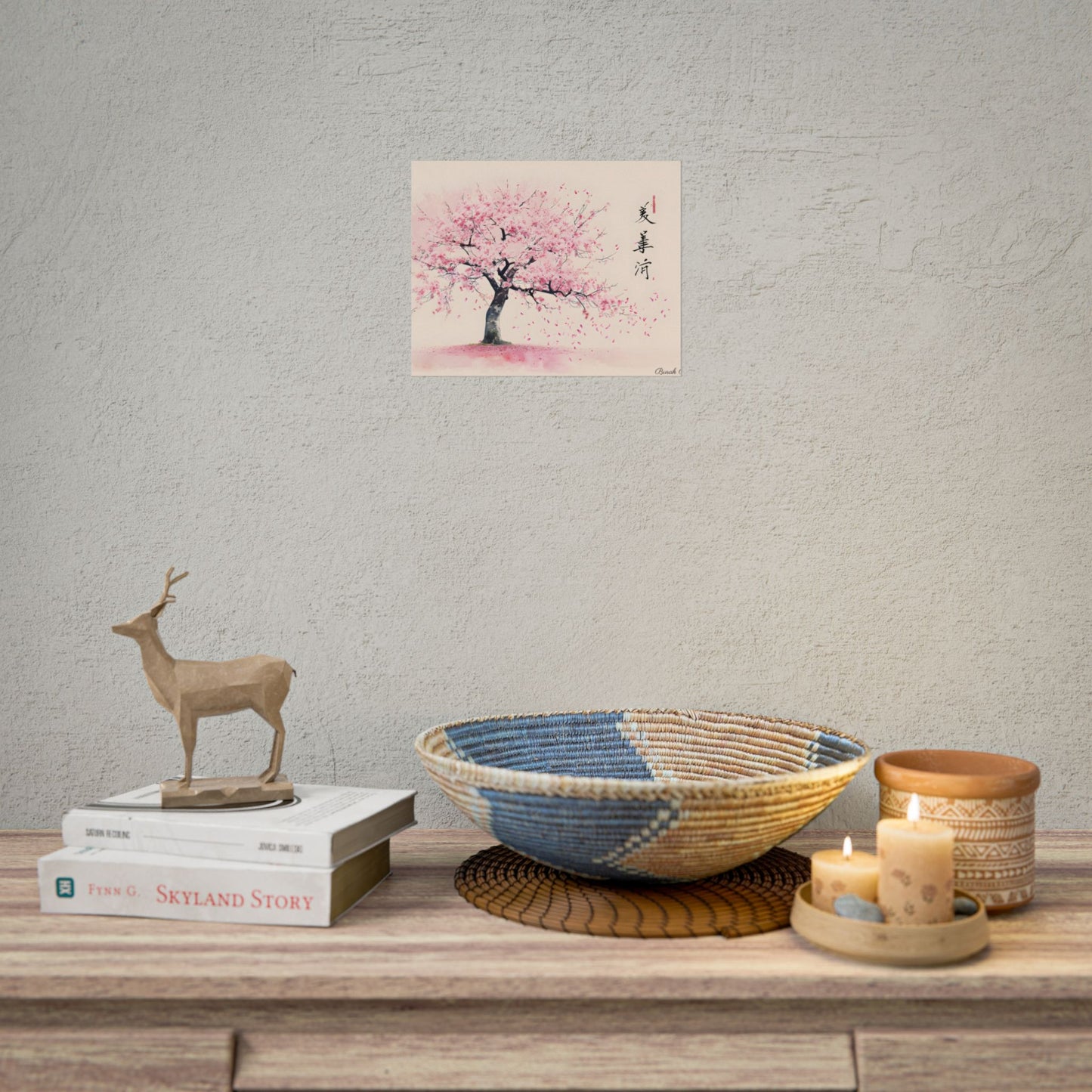 Japanese Cherry Blossom Art: Springtime Painting - Poster