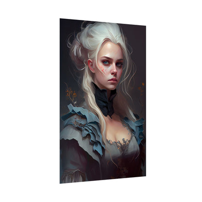 Blonde Profile Portrait: Simple Daylight Dress Art - Poster