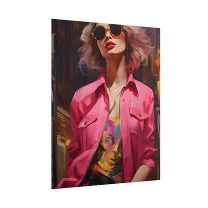Urban Fashionista: City Chic Style Portrait - Poster