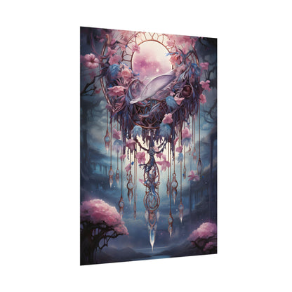 Surreal Landscape: Serene Tree in Vast Sky - Poster