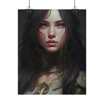 Vibrant Red Portrait: Dynamic Female Artwork - Poster
