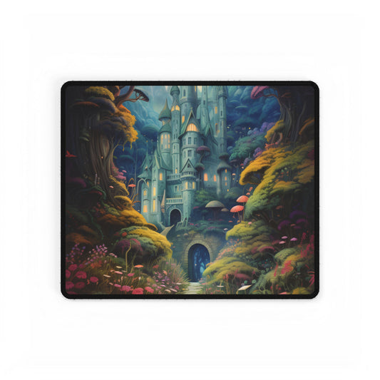Enchanted Forest: Siblings in Wonder - A Digital Artwork - Desk Mat