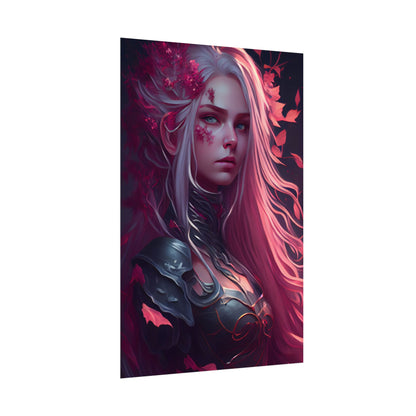 Astonishing Female Portrait with Pink Hair: Artistic Vision - Poster
