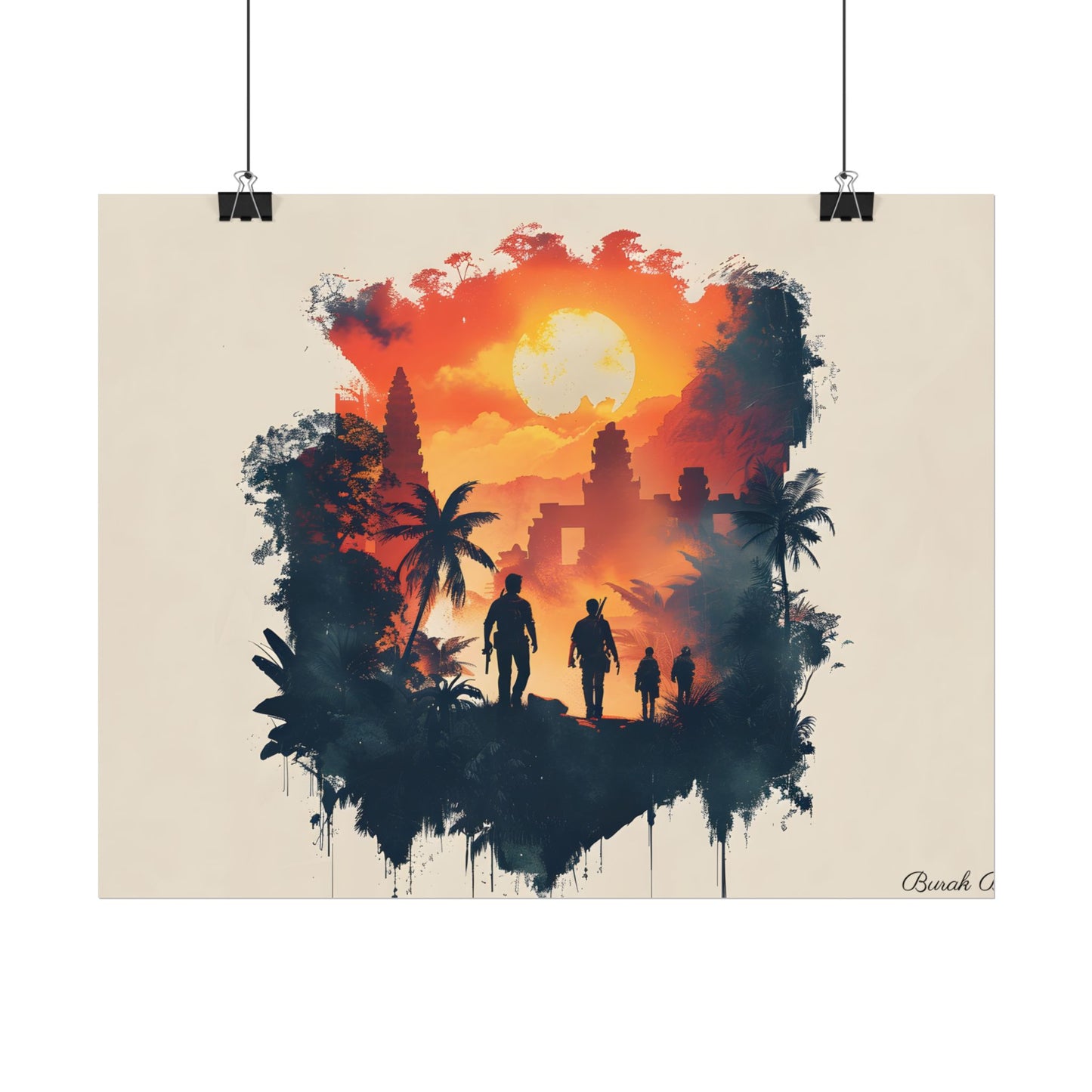 Nathan Drake's Adventure: Minimalist Illustration - Poster