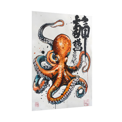 Japanese Ukiyo-e Octopus: Traditional Artwork Print - Poster