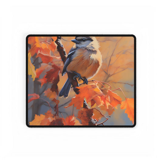Vibrant Oak Branch: Oil Painting in Nature - Desk Mat