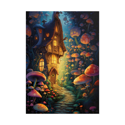 Enchanted Forest Whimsy: Vibrant Fairy Tale Artwork - Poster