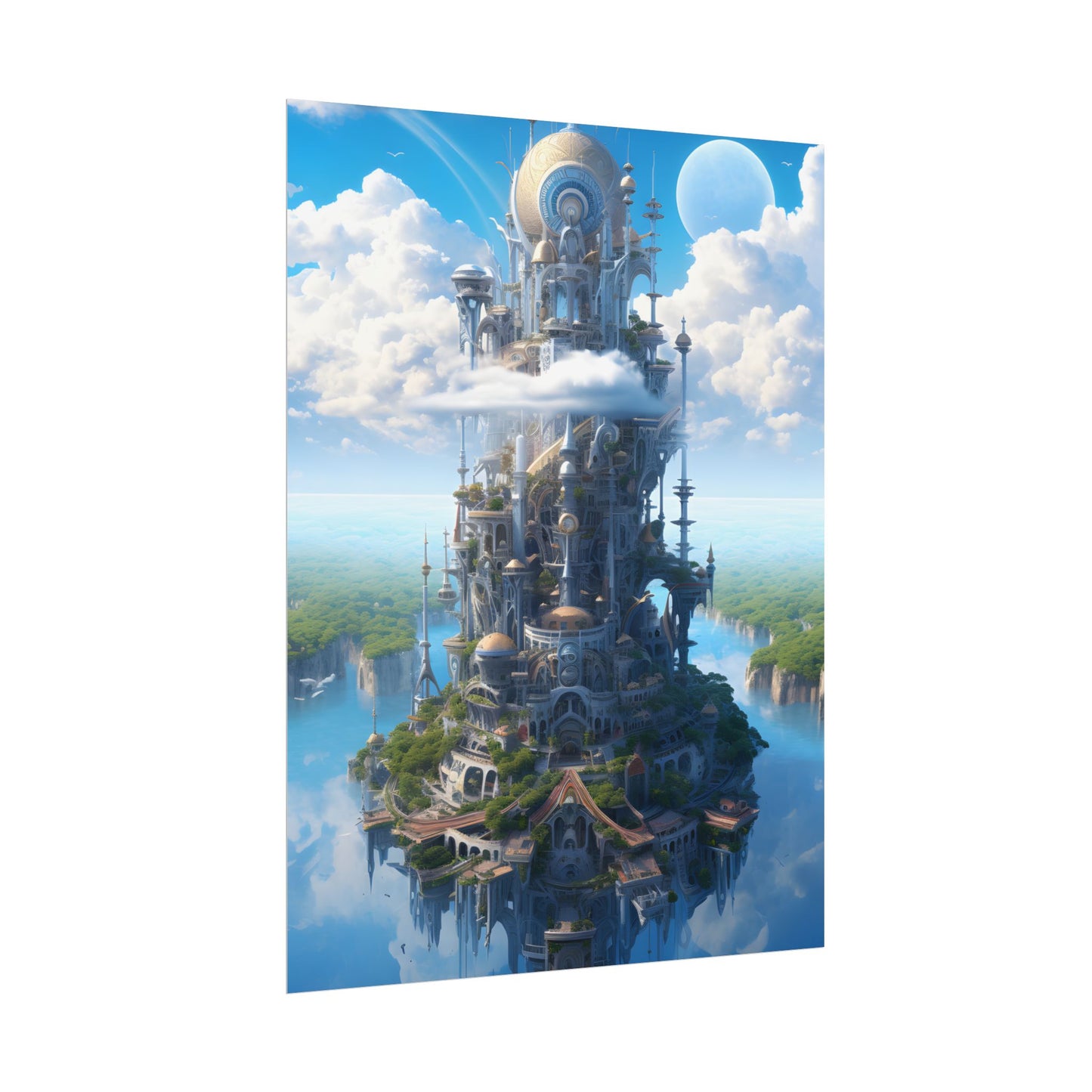 Floating City of Columbia: Breathtaking Aerial View - Poster