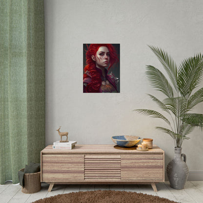 Realistic Red Hair Portrait: Soft Light Artwork - Poster