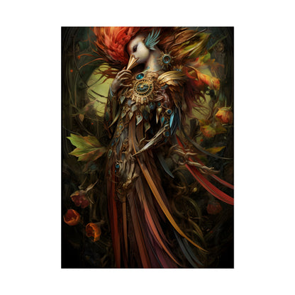 Grand Statue of a Majestic Bird in Serene Setting - Poster