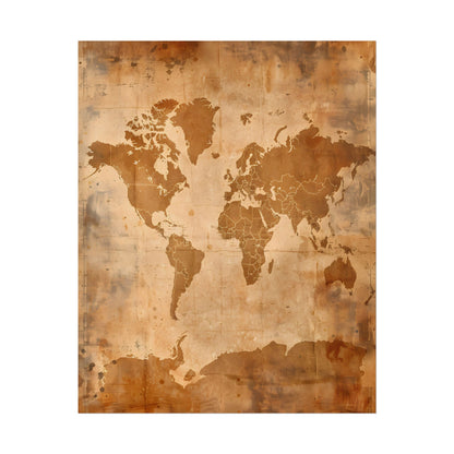 Vintage World Map: Artistic Cartography on Canvas - Poster