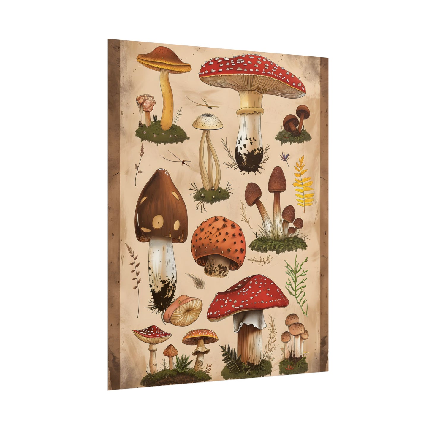 Vibrant Mushroom Species Poster: A Colorful Collection - Poster
